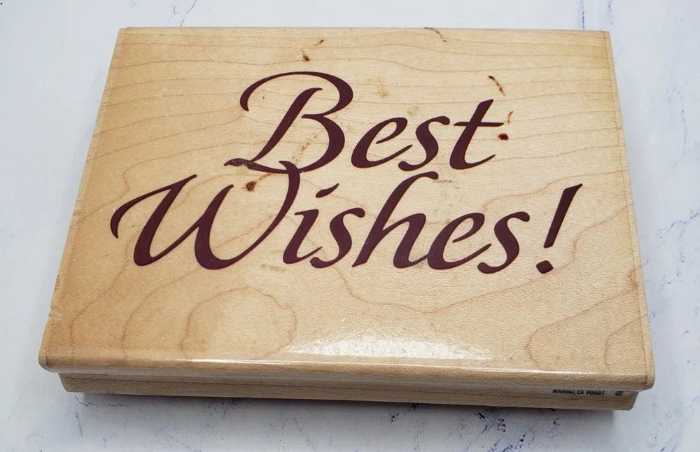 Rubber Stampede Elegant Best Wishes Large Rubber Stamp 3001G Pretty Script